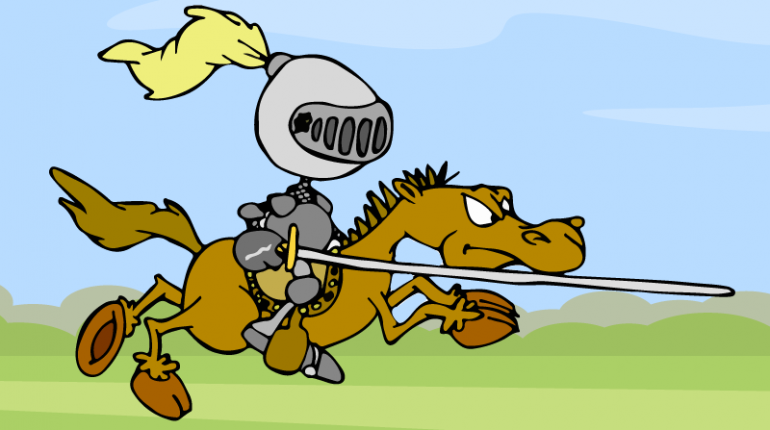 A knight on horseback