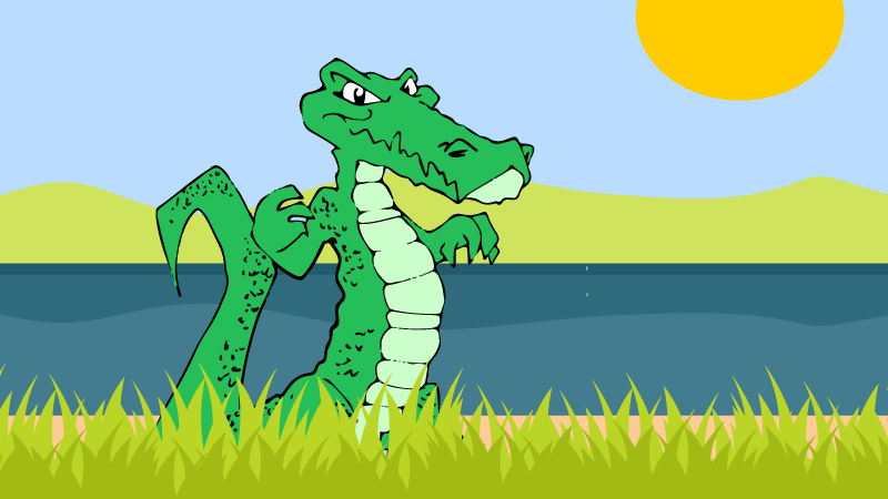 A crocodile on the banks of the amazon