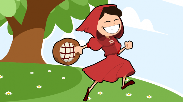 Little Red Riding Hood taking food to her grandmother