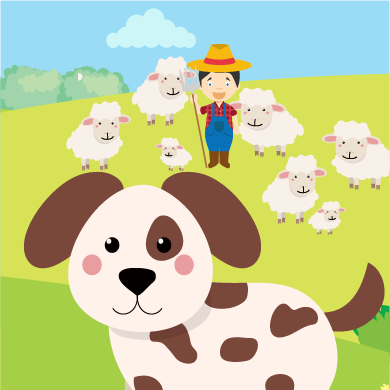 A dog looking after his master and some sheep.